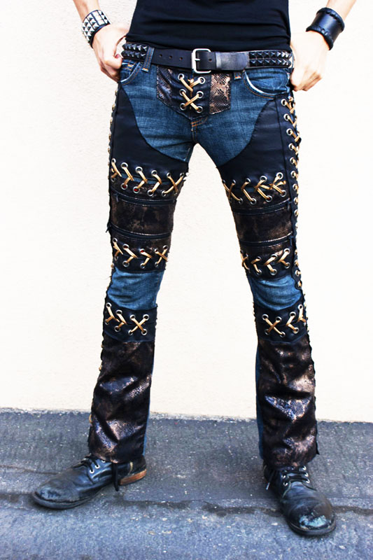 leather snakeskin pants