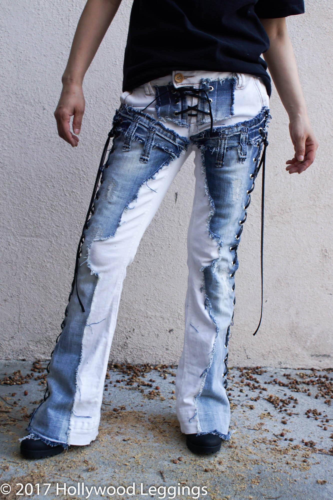 jeans white blue
